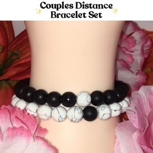 8.0mm Stretchy Beaded Couples Distance Bracelet